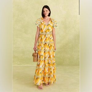 Farm Rio Off-White Peppers Maxi Summer Dress Size L